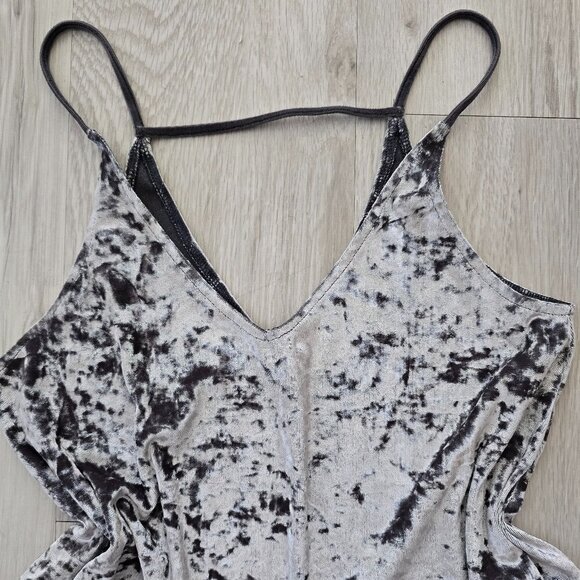 American Eagle Outfitters crushed velvet gray boho strappy tank top shirt WMS XS - Picture 2 of 8